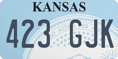 KS license plate 423GJK