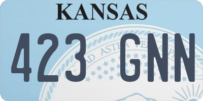 KS license plate 423GNN