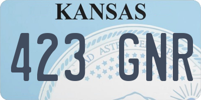 KS license plate 423GNR