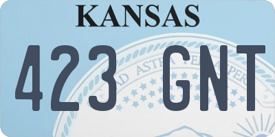 KS license plate 423GNT