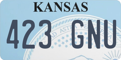 KS license plate 423GNU