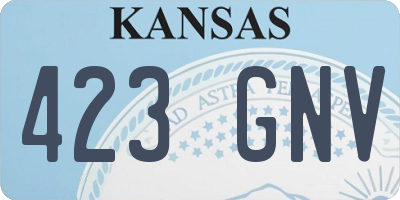 KS license plate 423GNV