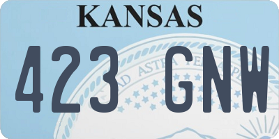 KS license plate 423GNW