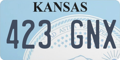 KS license plate 423GNX
