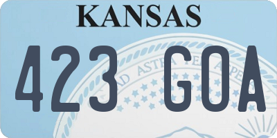 KS license plate 423GOA