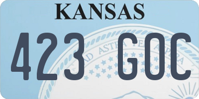 KS license plate 423GOC