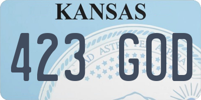 KS license plate 423GOD