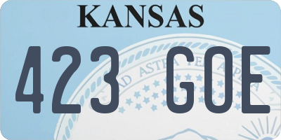 KS license plate 423GOE