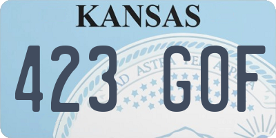 KS license plate 423GOF