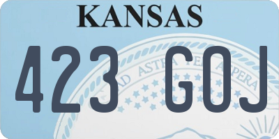 KS license plate 423GOJ