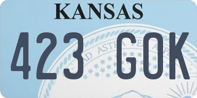 KS license plate 423GOK