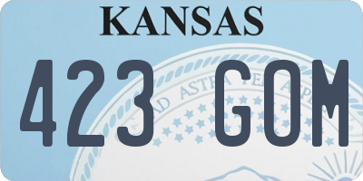 KS license plate 423GOM