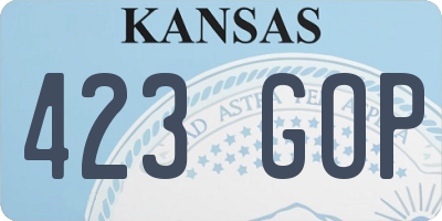 KS license plate 423GOP