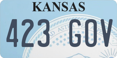 KS license plate 423GOV