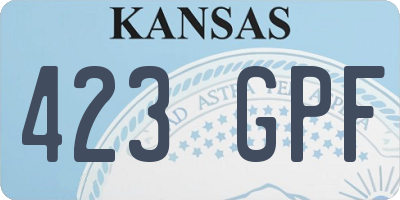 KS license plate 423GPF