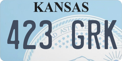 KS license plate 423GRK