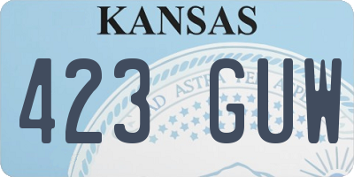 KS license plate 423GUW