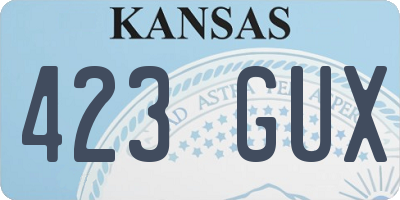 KS license plate 423GUX