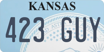 KS license plate 423GUY