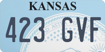 KS license plate 423GVF