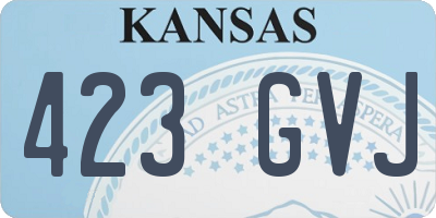 KS license plate 423GVJ