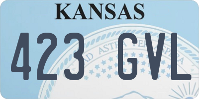KS license plate 423GVL