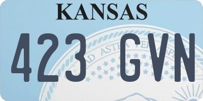 KS license plate 423GVN