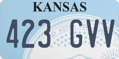 KS license plate 423GVV