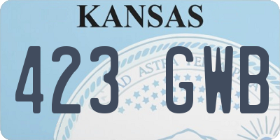 KS license plate 423GWB