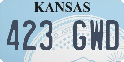 KS license plate 423GWD