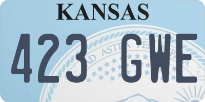 KS license plate 423GWE