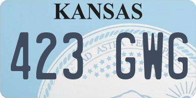 KS license plate 423GWG