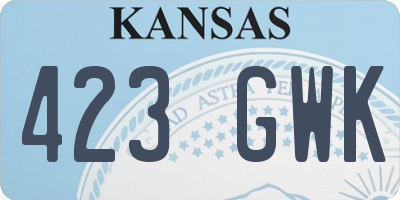 KS license plate 423GWK