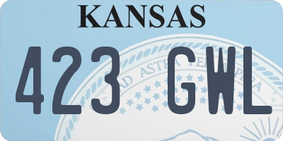 KS license plate 423GWL