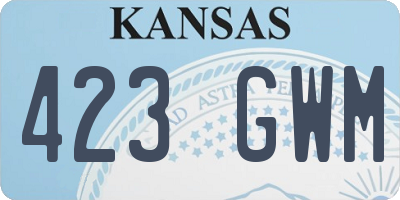 KS license plate 423GWM