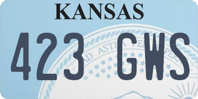 KS license plate 423GWS