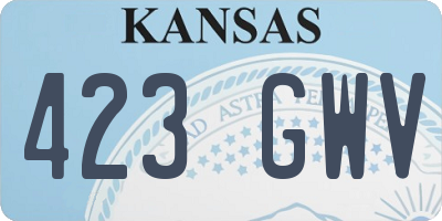 KS license plate 423GWV