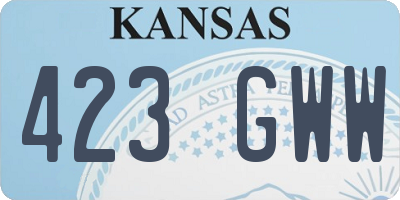 KS license plate 423GWW