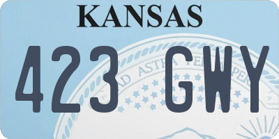 KS license plate 423GWY