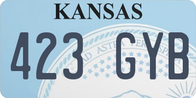 KS license plate 423GYB
