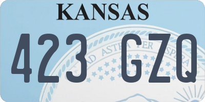 KS license plate 423GZQ