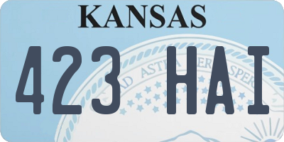 KS license plate 423HAI