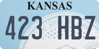 KS license plate 423HBZ