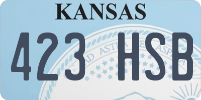KS license plate 423HSB