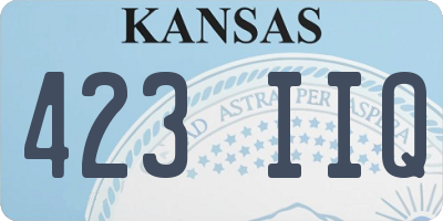 KS license plate 423IIQ