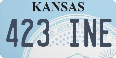KS license plate 423INE