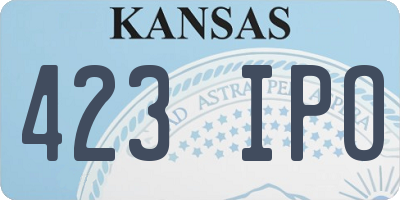 KS license plate 423IPO