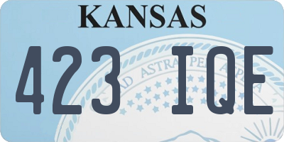 KS license plate 423IQE