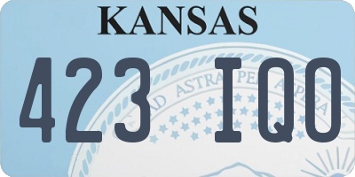 KS license plate 423IQO
