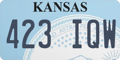 KS license plate 423IQW
